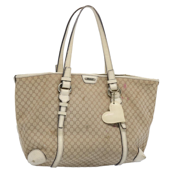 CELINE Macadam Canvas Tote Bag Beige Auth 62341 - Picture 1 of 16
